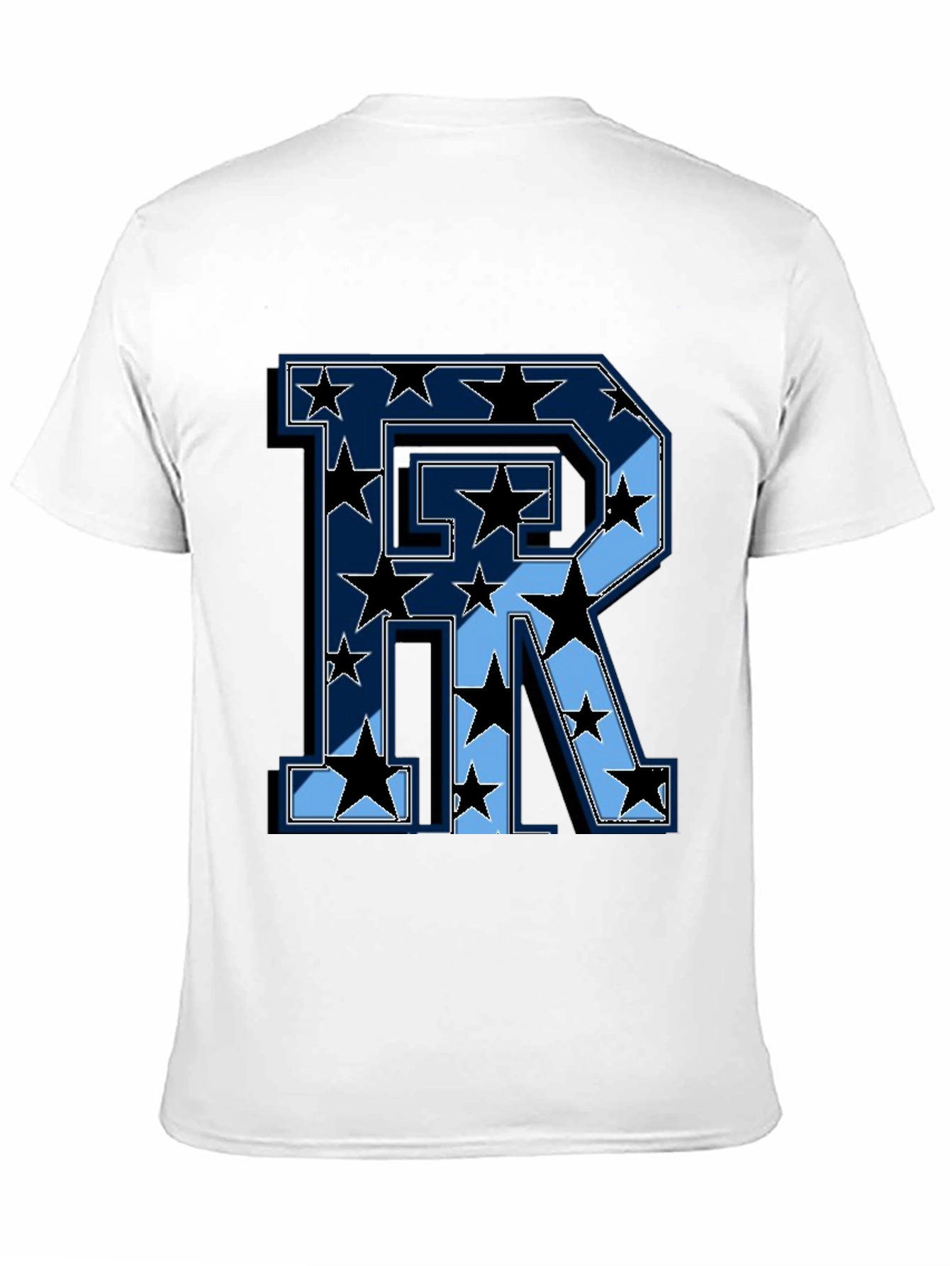 Starry Letter R Graphic Print Mens Black T-Shirt