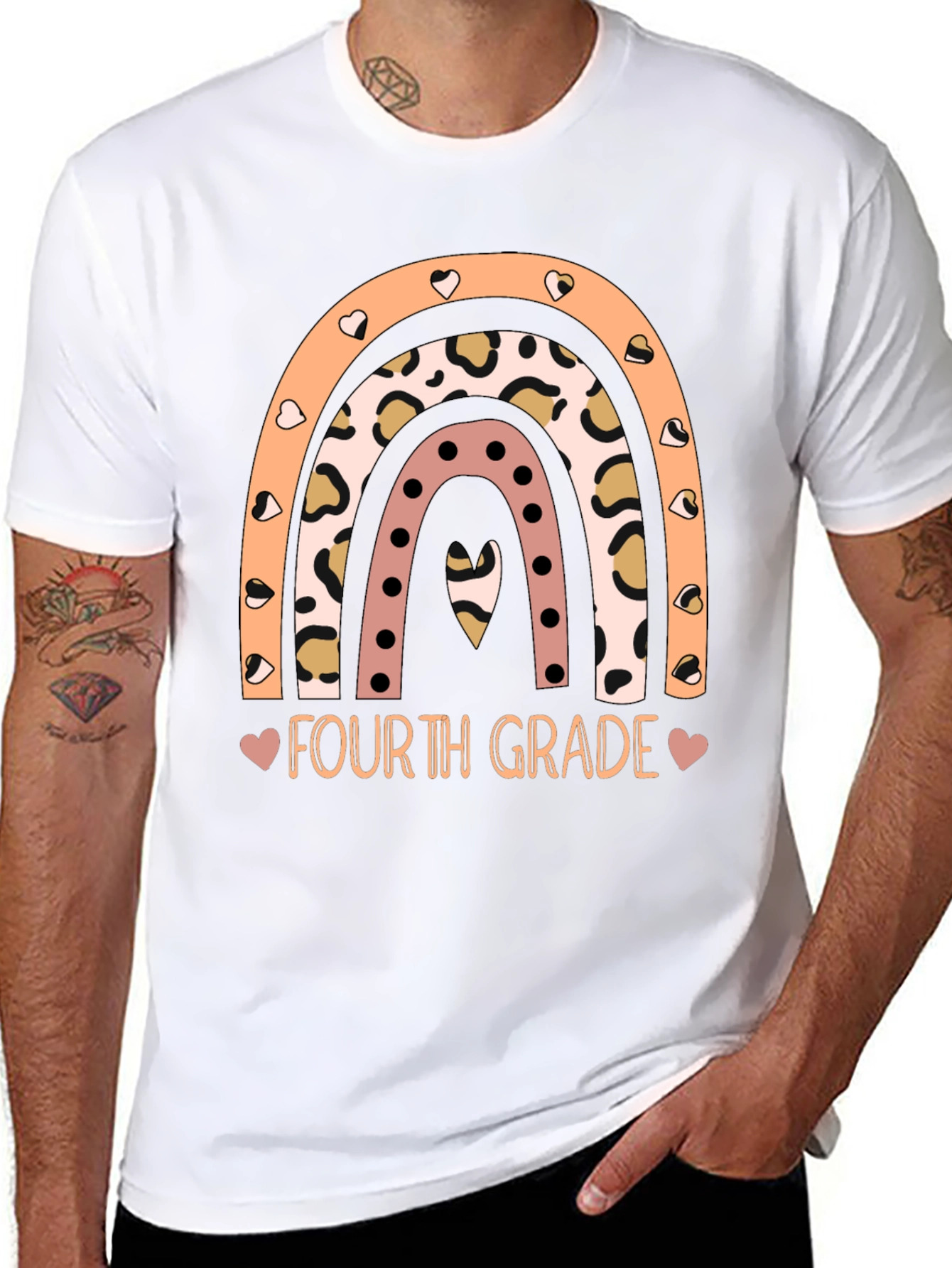 Fourth Grade Rainbow Graphic Tee