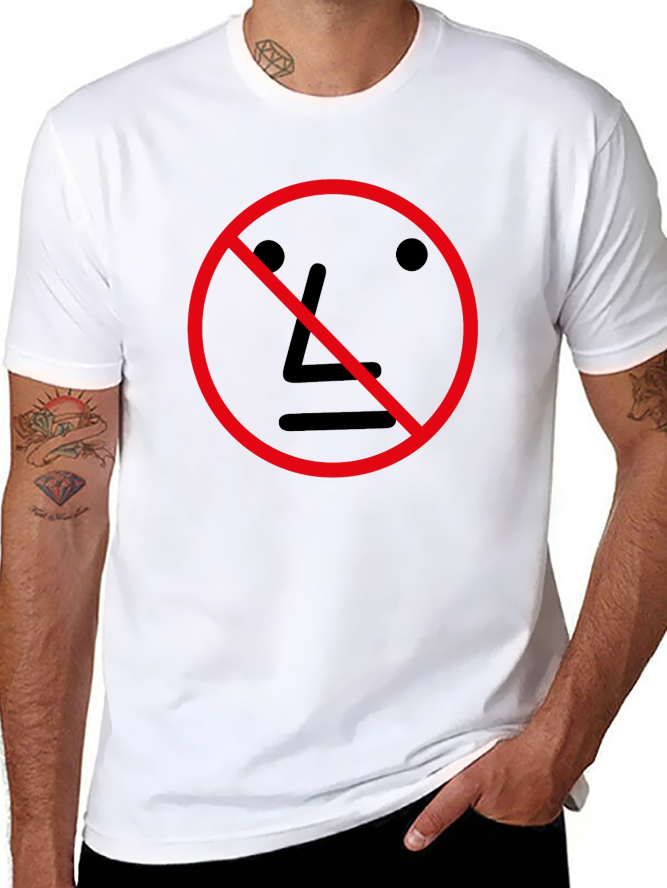 Anti NPC Meme T-Shirt - Black Crew Neck