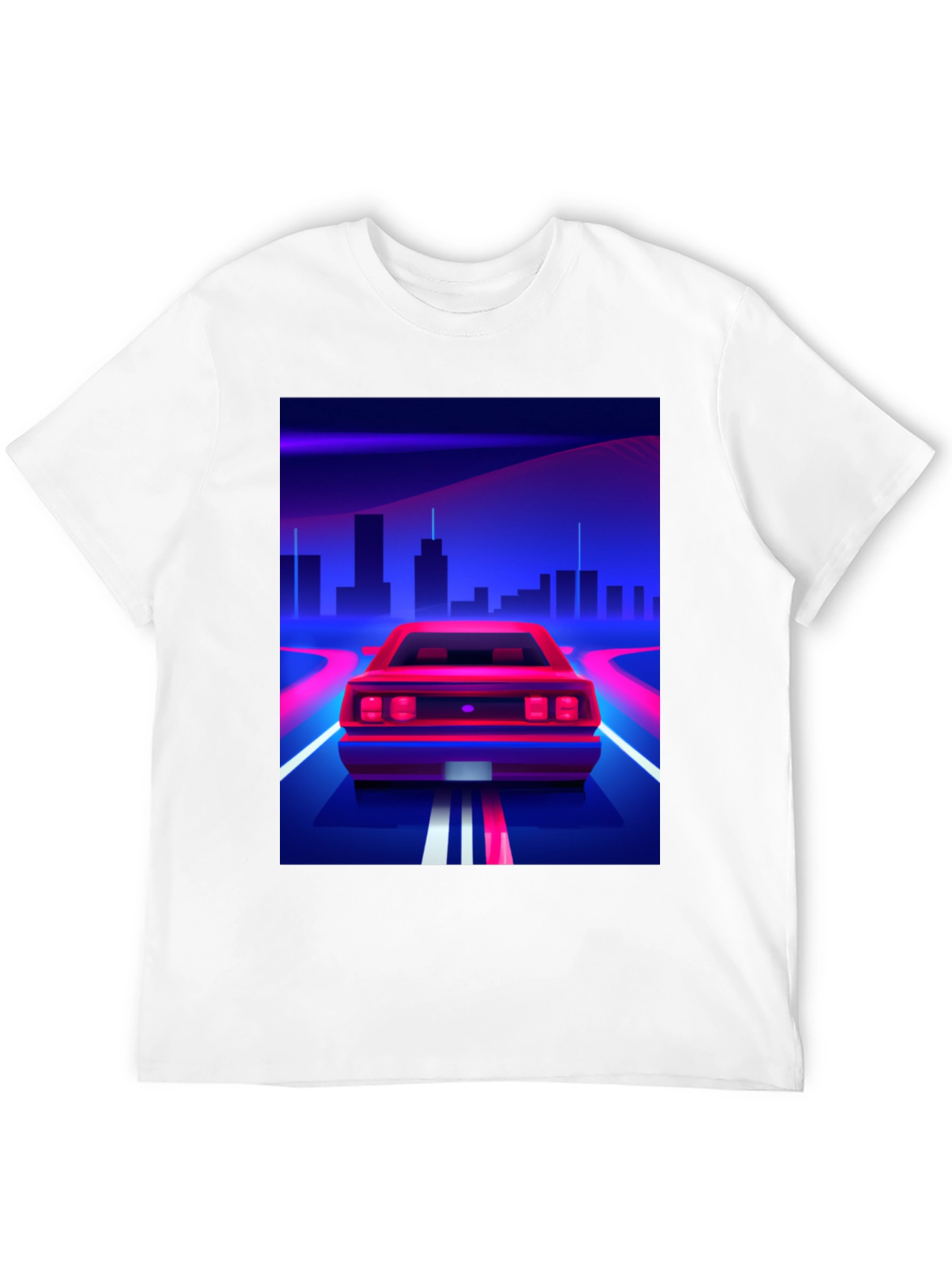 Retro Wave Car Graphic Tee - Black