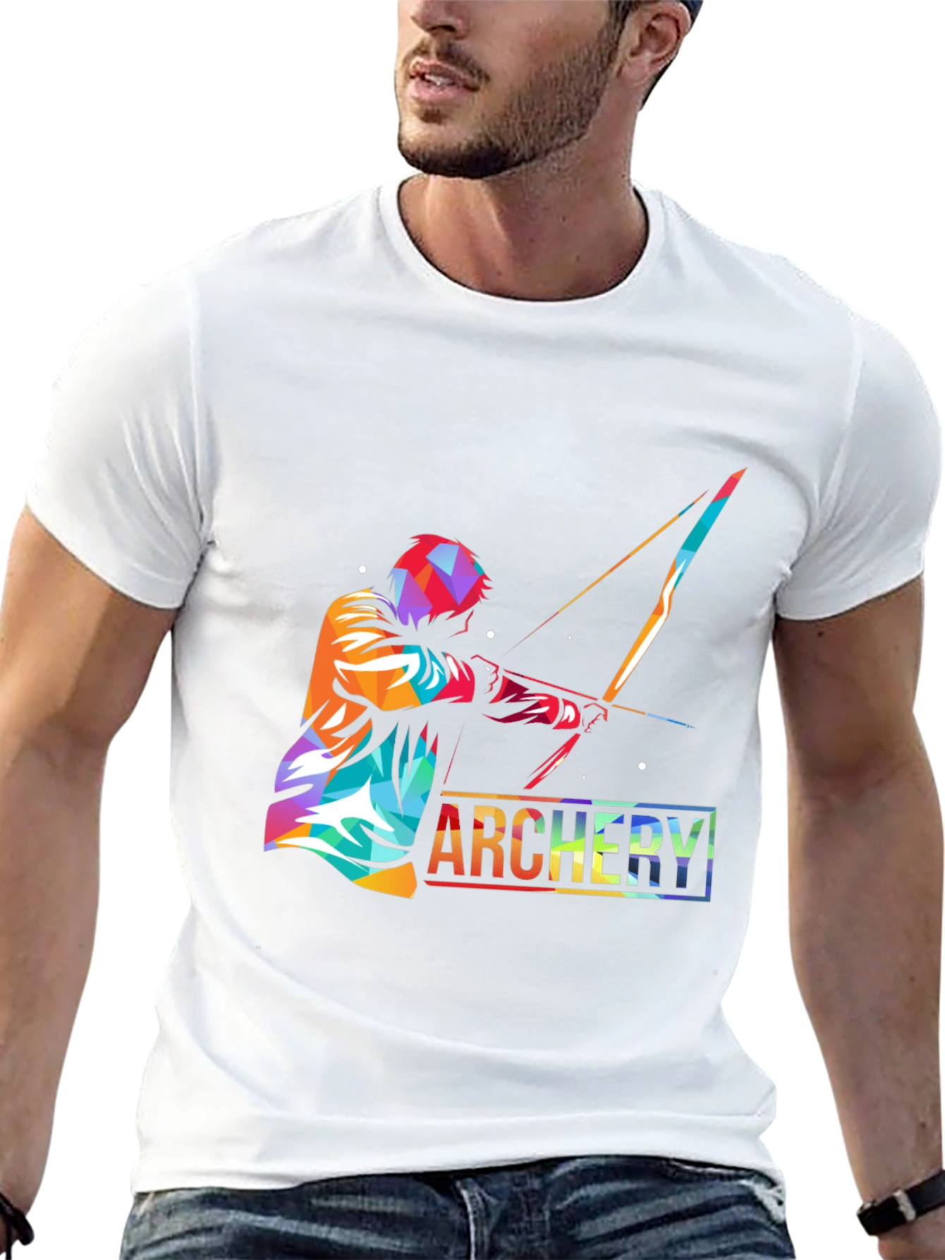 Archery Print Black T-Shirt - Unique Design