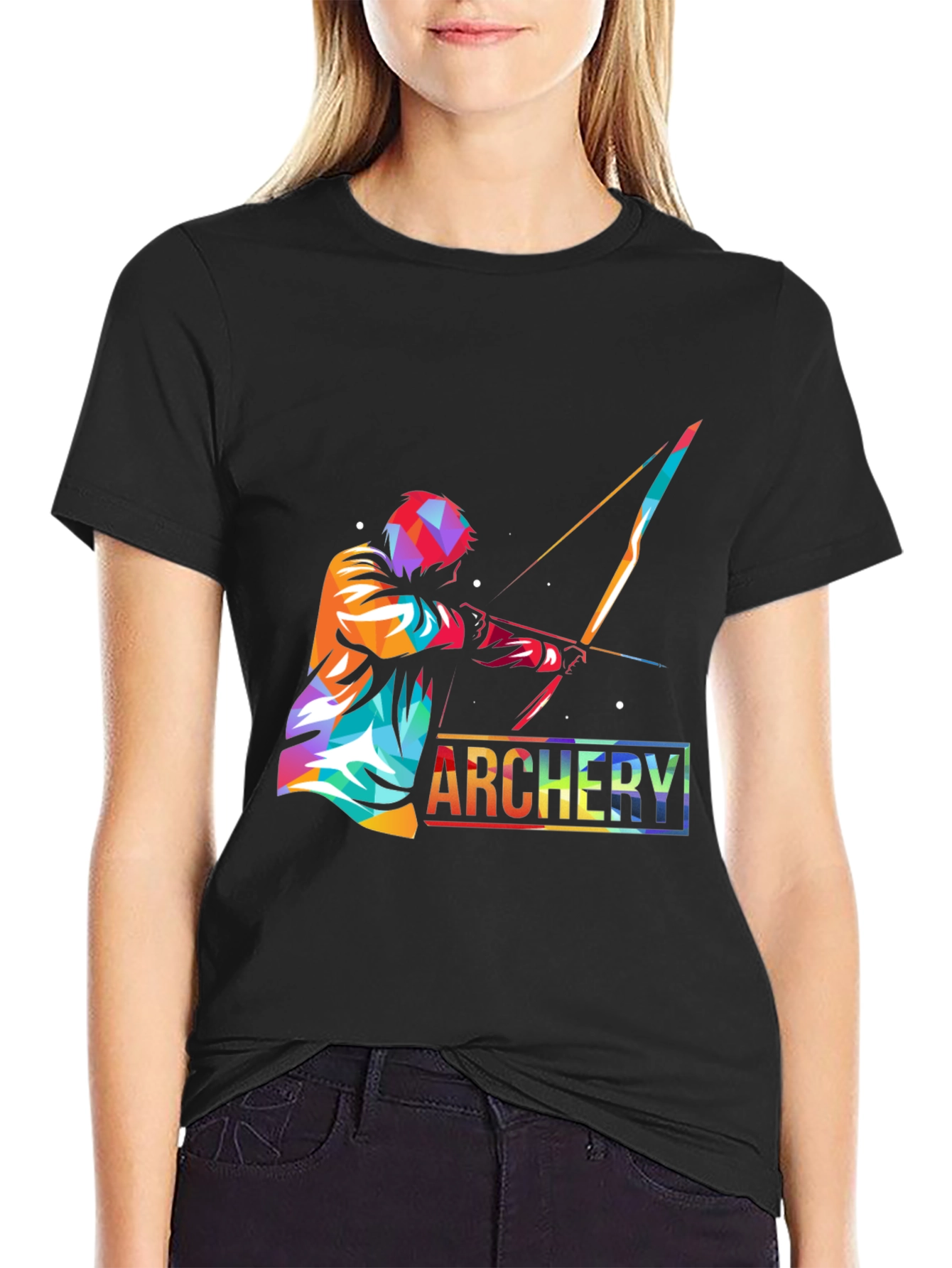 Archery Print Black T-Shirt - Unique Design