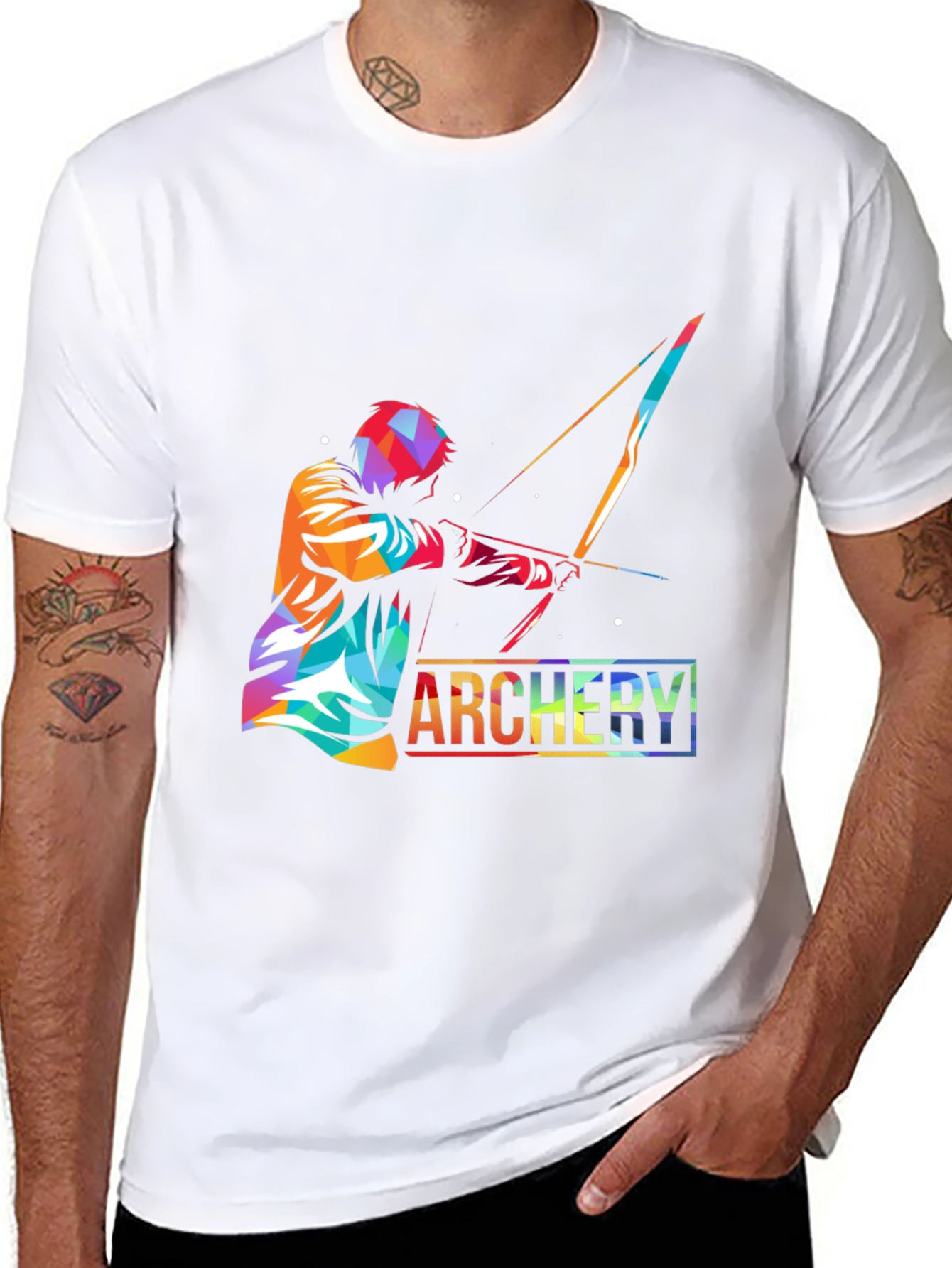 Archery Print Black T-Shirt - Unique Design