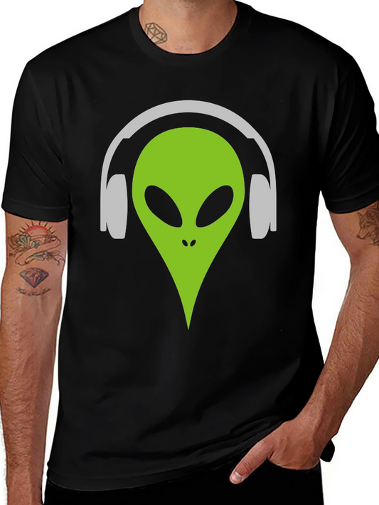 Alien DJ T-Shirt - Black Graphic Tee