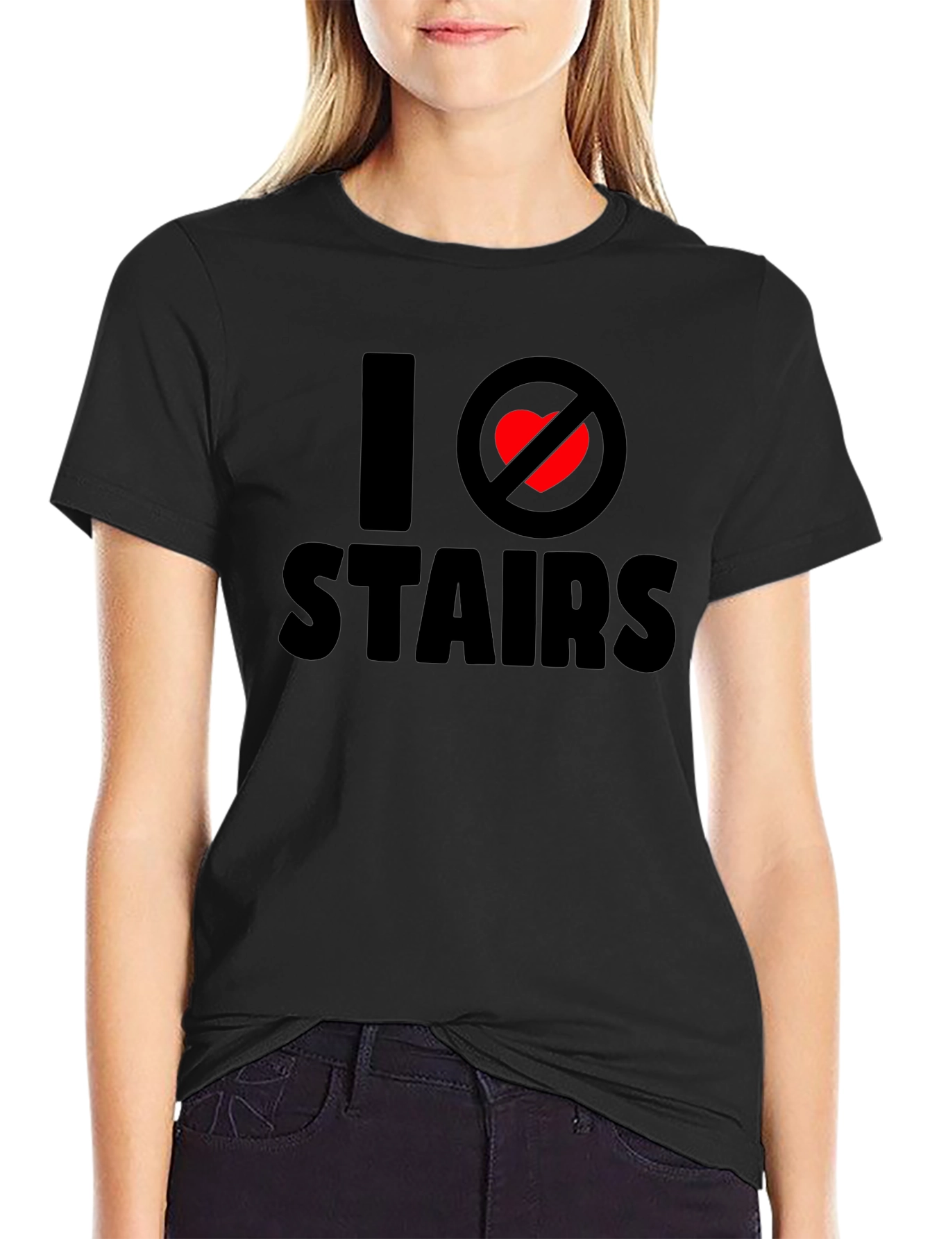 I Hate Stairs Graphic Tee - Funny Anti-Stair T-Shirt