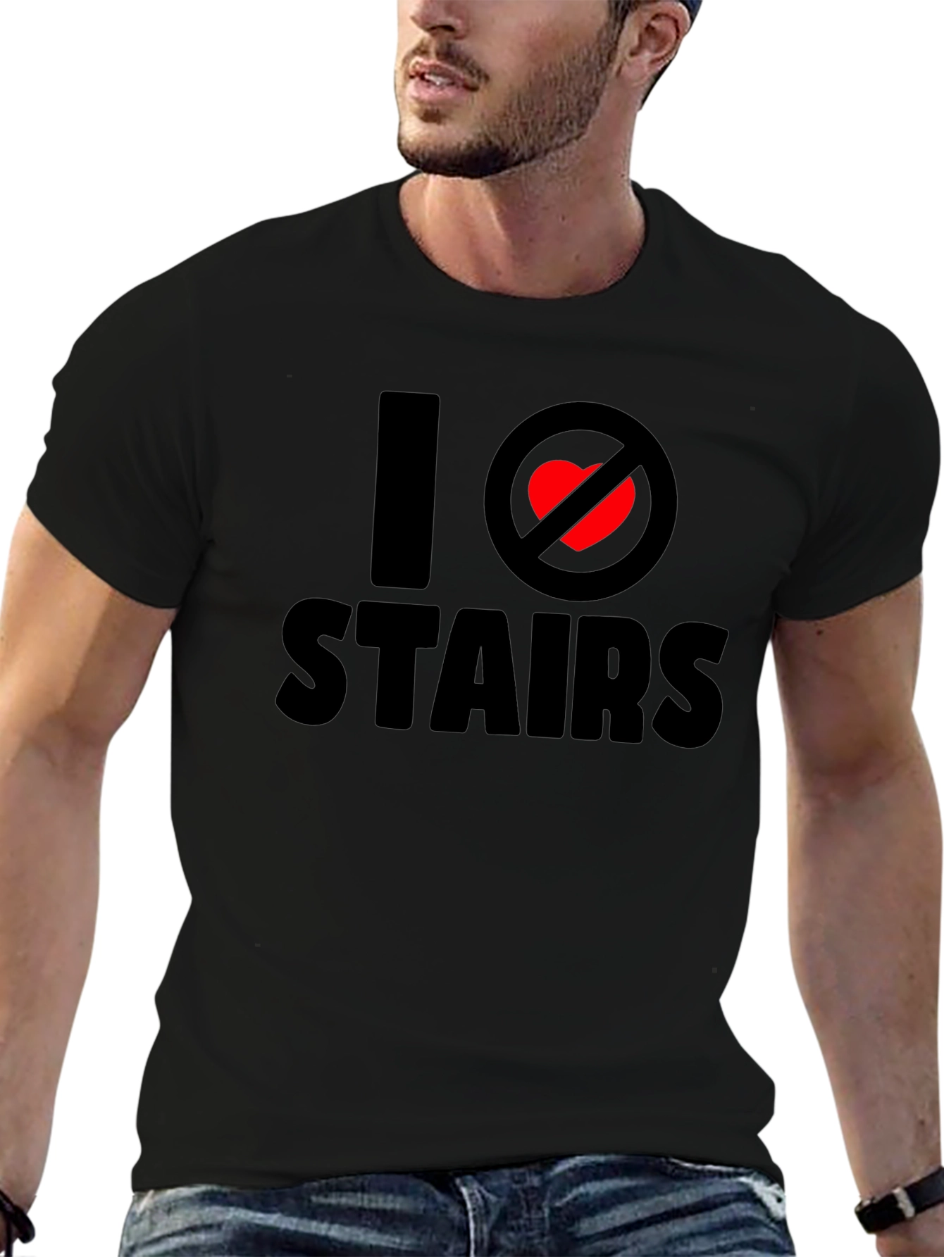 I Hate Stairs Graphic Tee - Funny Anti-Stair T-Shirt