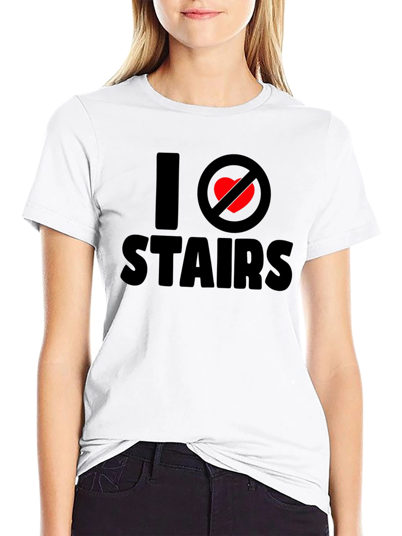 I Hate Stairs Graphic Tee - Funny Anti-Stair T-Shirt