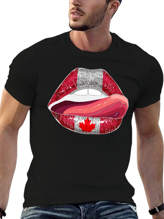 Canada Lips Black T-Shirt