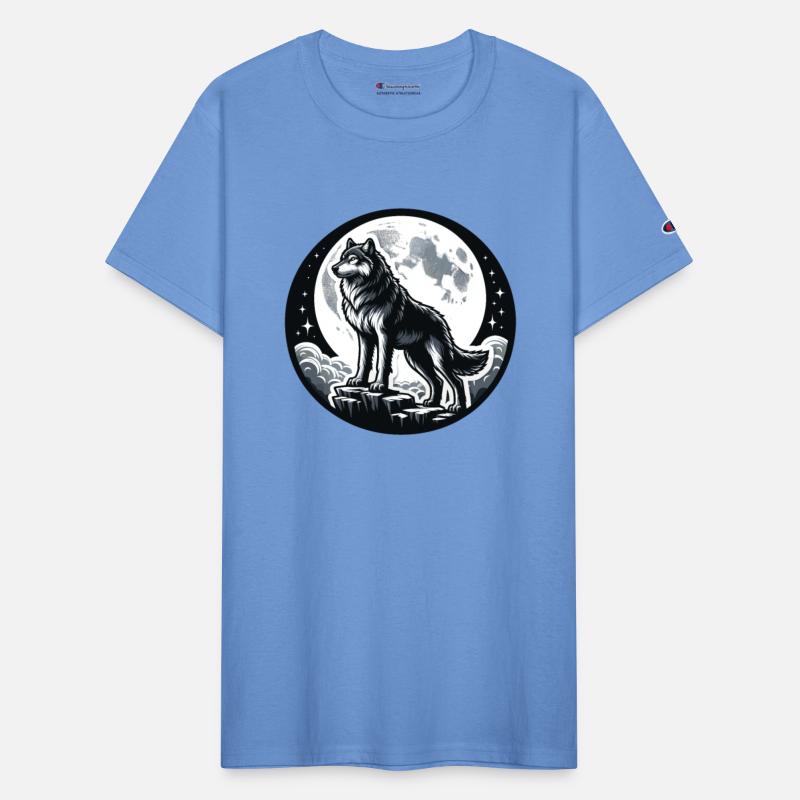 Majestic Moonlit Wolf Illustration