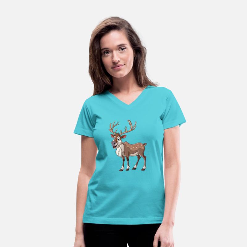 Majestic Reindeer With Antlers Cartoon