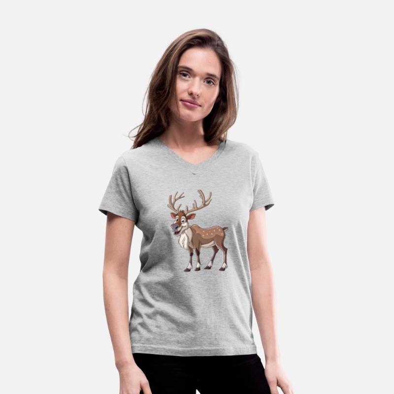 Majestic Reindeer With Antlers Cartoon
