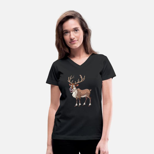 Majestic Reindeer With Antlers Cartoon