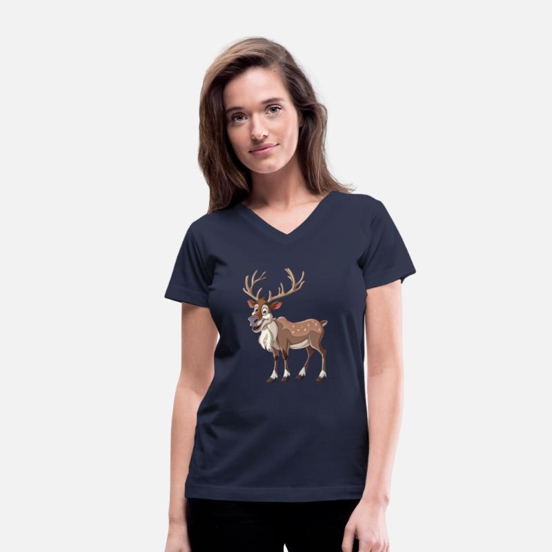 Majestic Reindeer With Antlers Cartoon