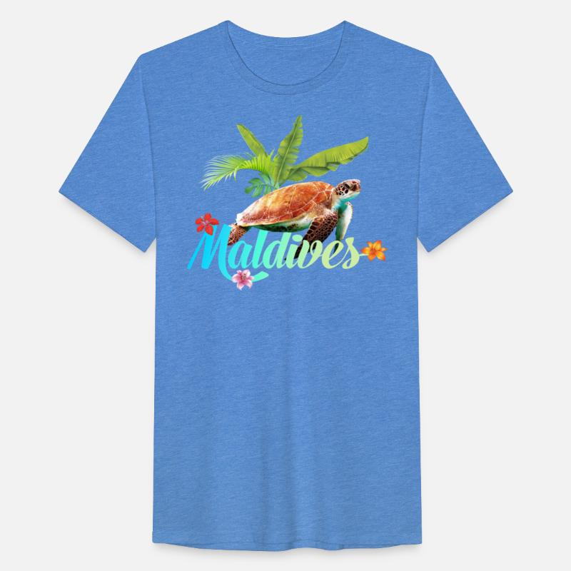 Maldives Seaturtle Flowers Palms Vacation Souvenir