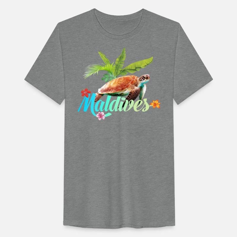 Maldives Seaturtle Flowers Palms Vacation Souvenir