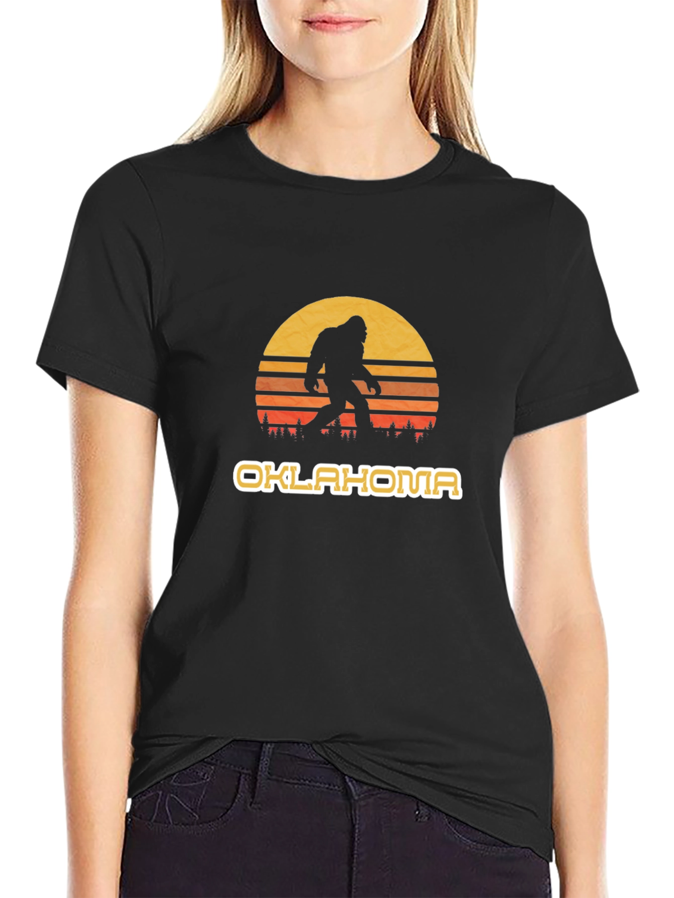 Oklahoma Bigfoot Sunset Graphic Tee