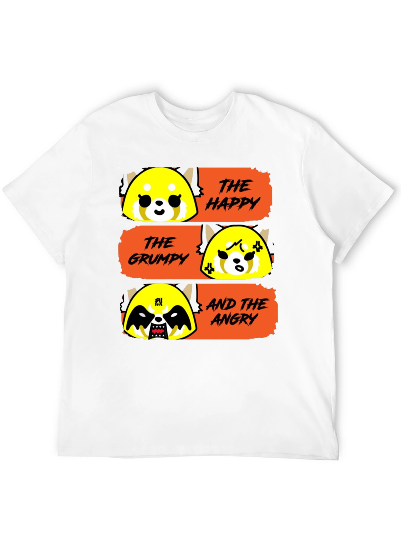 Aggretsuko Moods T-Shirt - Happy Grumpy Angry Red Panda