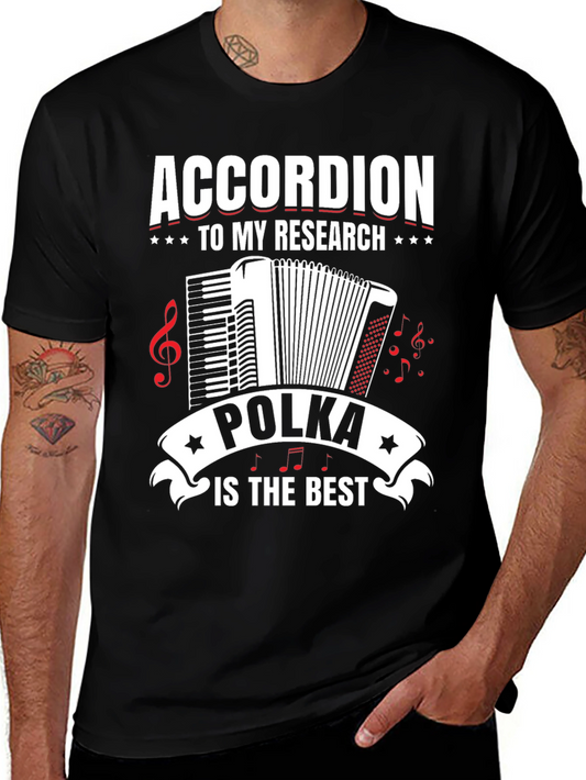Accordion Polka Music T-Shirt - Research is the Best