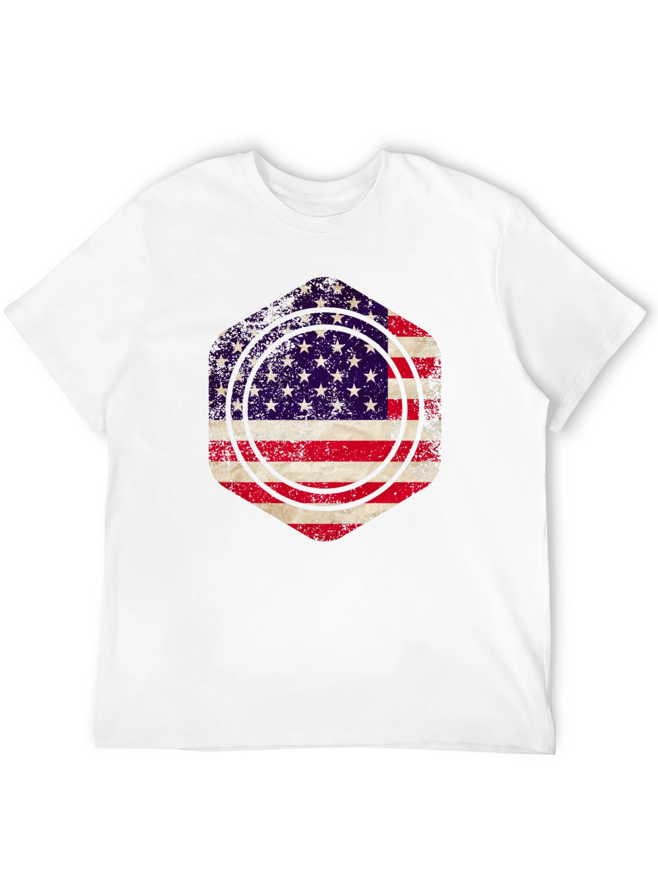American Flag Graphic Print Mens Black T-Shirt