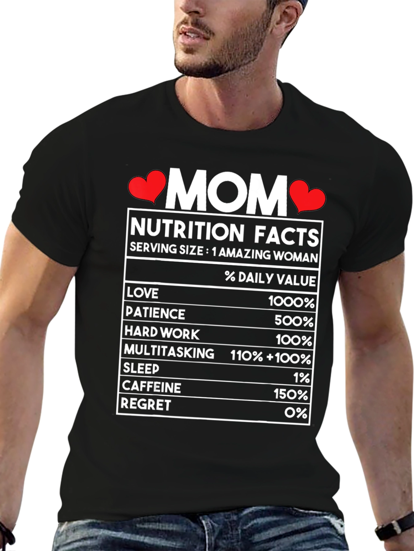 Mom Nutrition Facts T-Shirt - Super Mom Gift