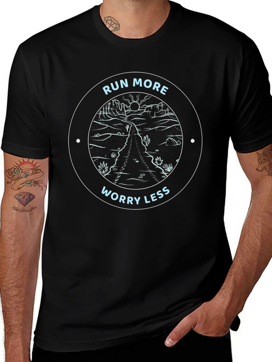 Run More Worry Less Graphic Tee