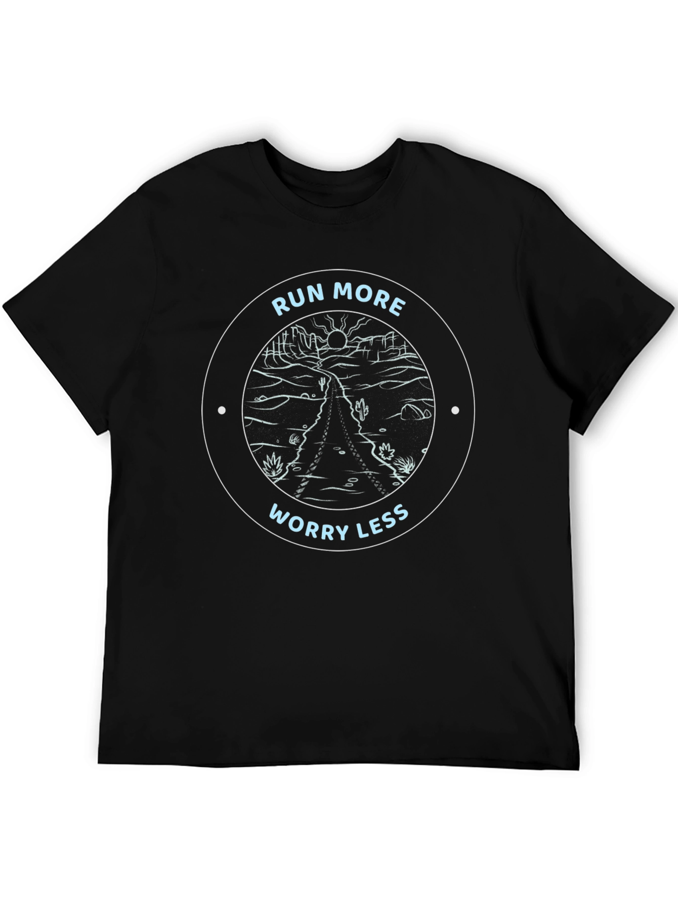Run More Worry Less Graphic Tee