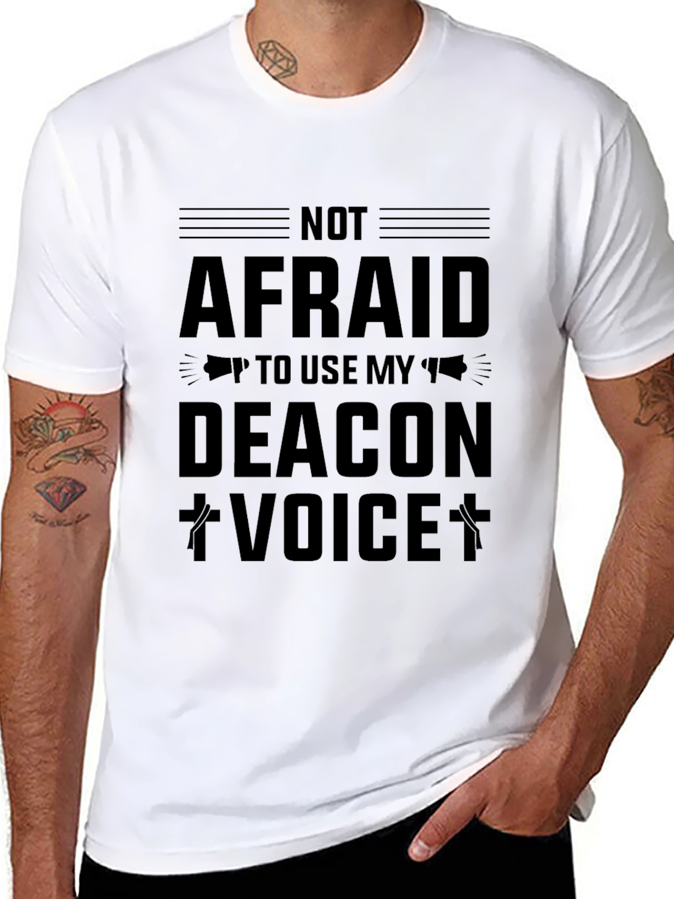Not Afraid Deacon Voice Black T-Shirt