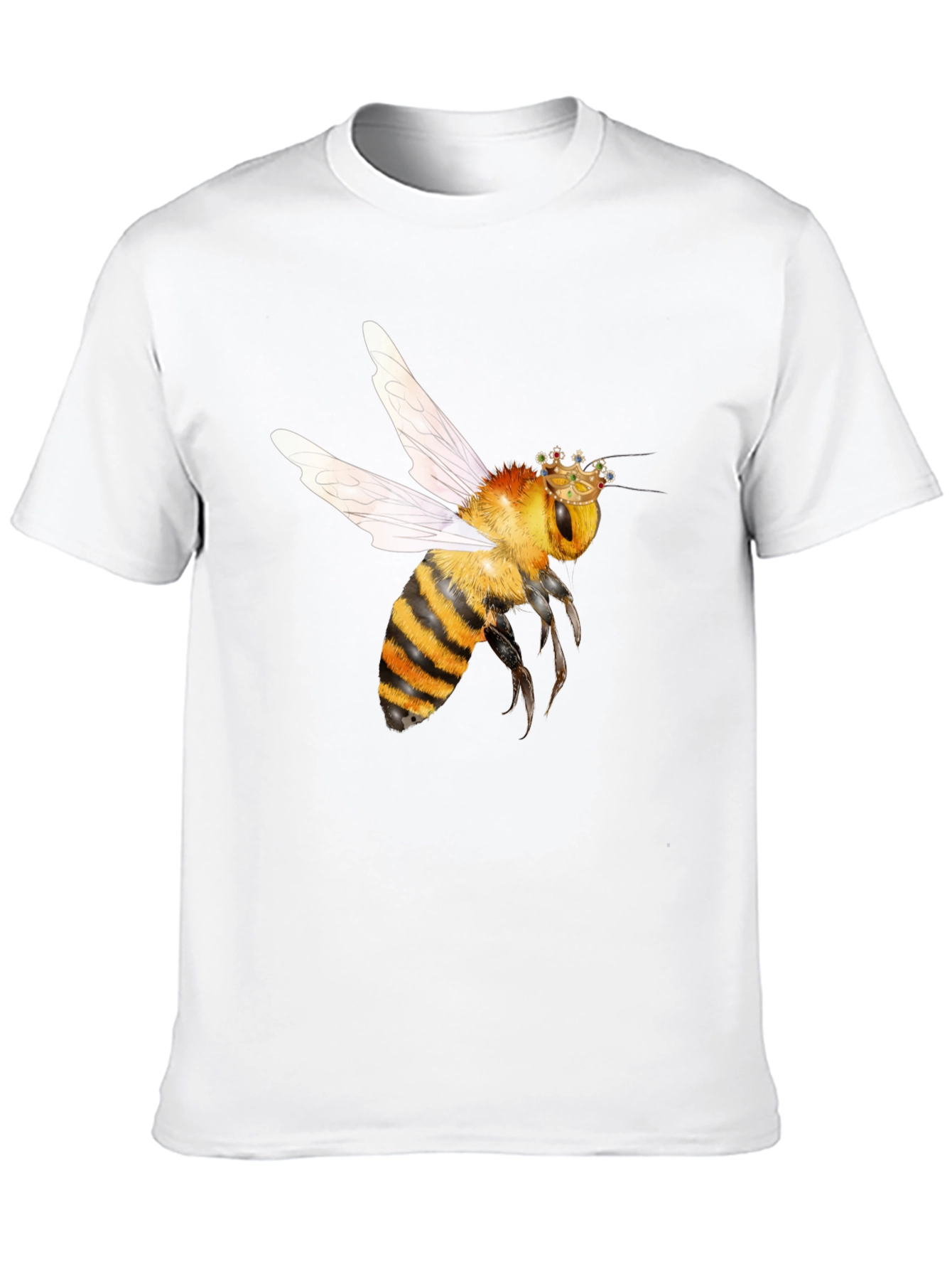 Bee with Crown Graphic T-Shirt - Black