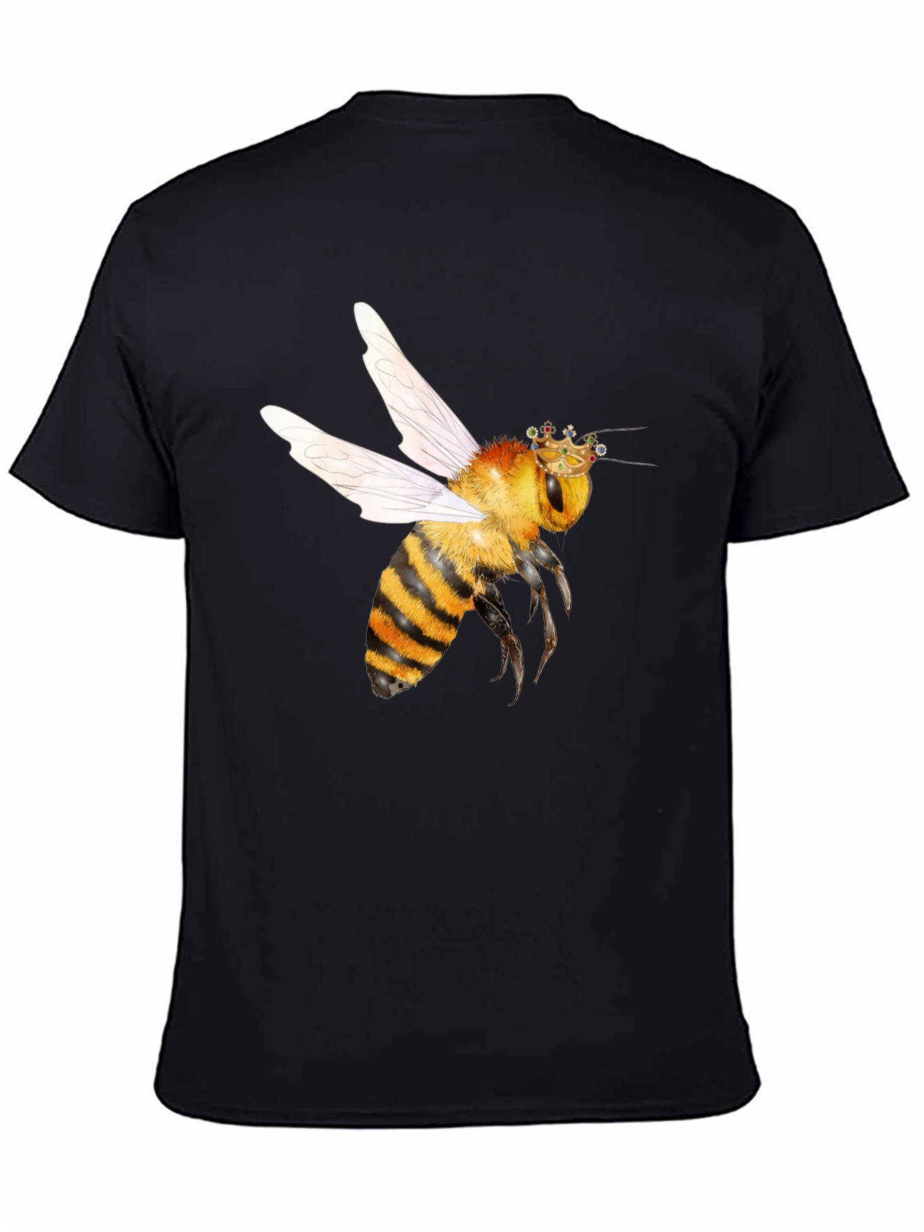 Bee with Crown Graphic T-Shirt - Black