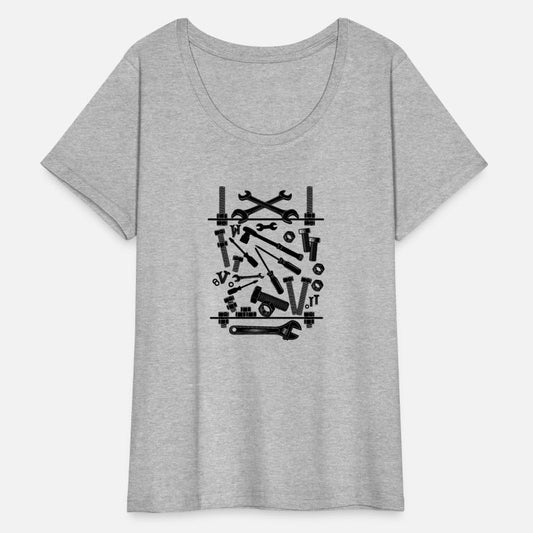 Mechanic logo with composition of tools, bolts