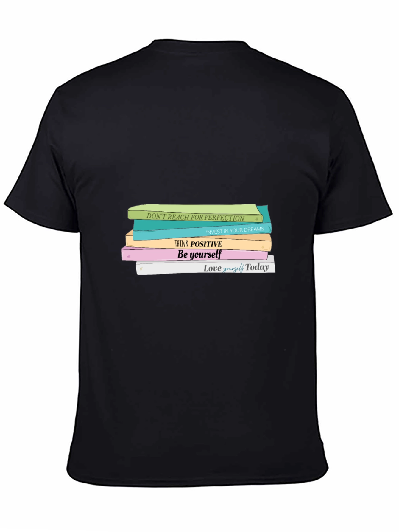 Motivational Books T-Shirt - Positive Vibes