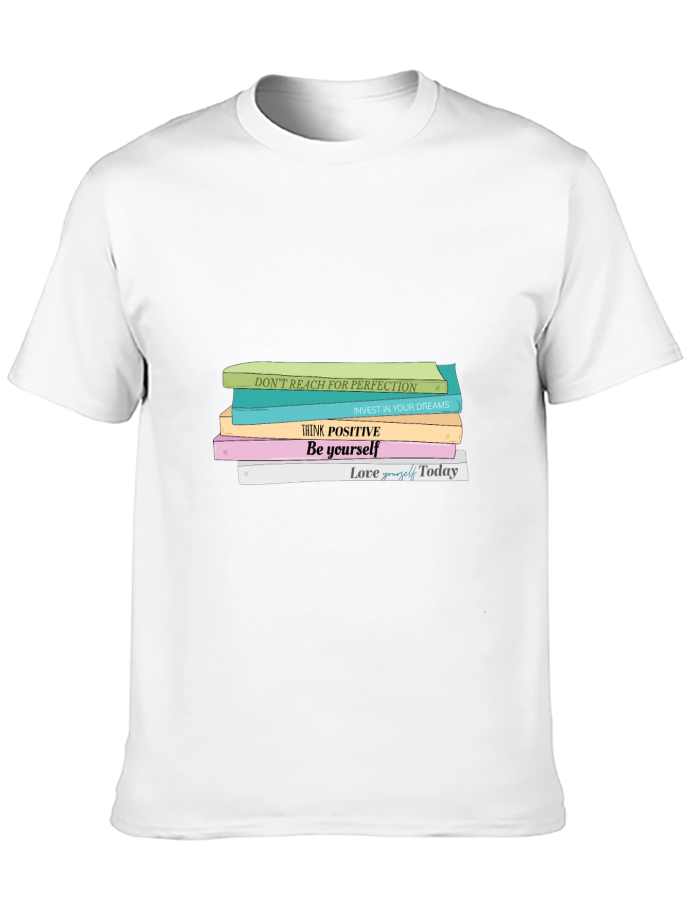 Motivational Books T-Shirt - Positive Vibes