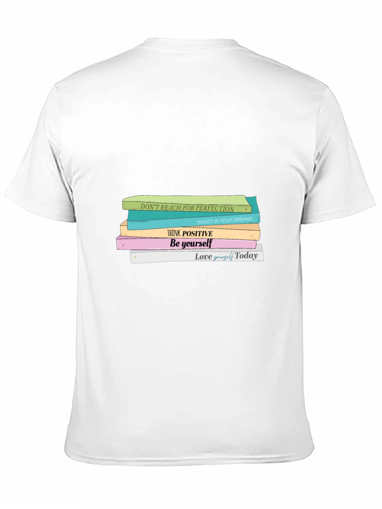 Motivational Books T-Shirt - Positive Vibes