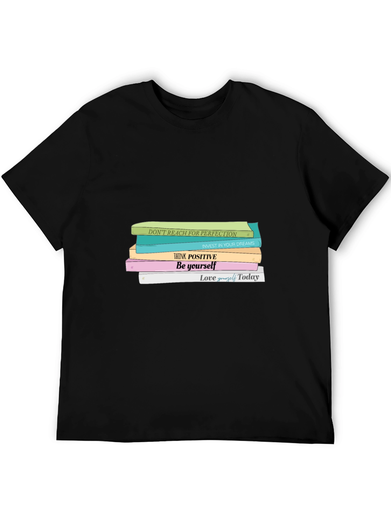 Motivational Books T-Shirt - Positive Vibes