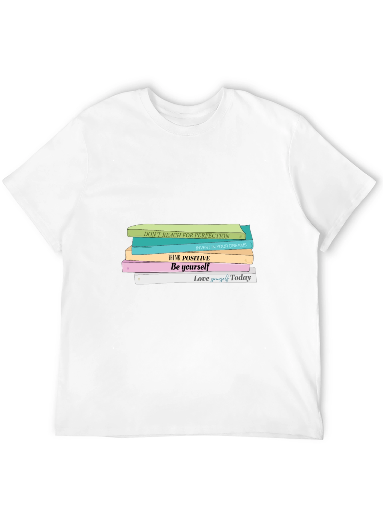 Motivational Books T-Shirt - Positive Vibes