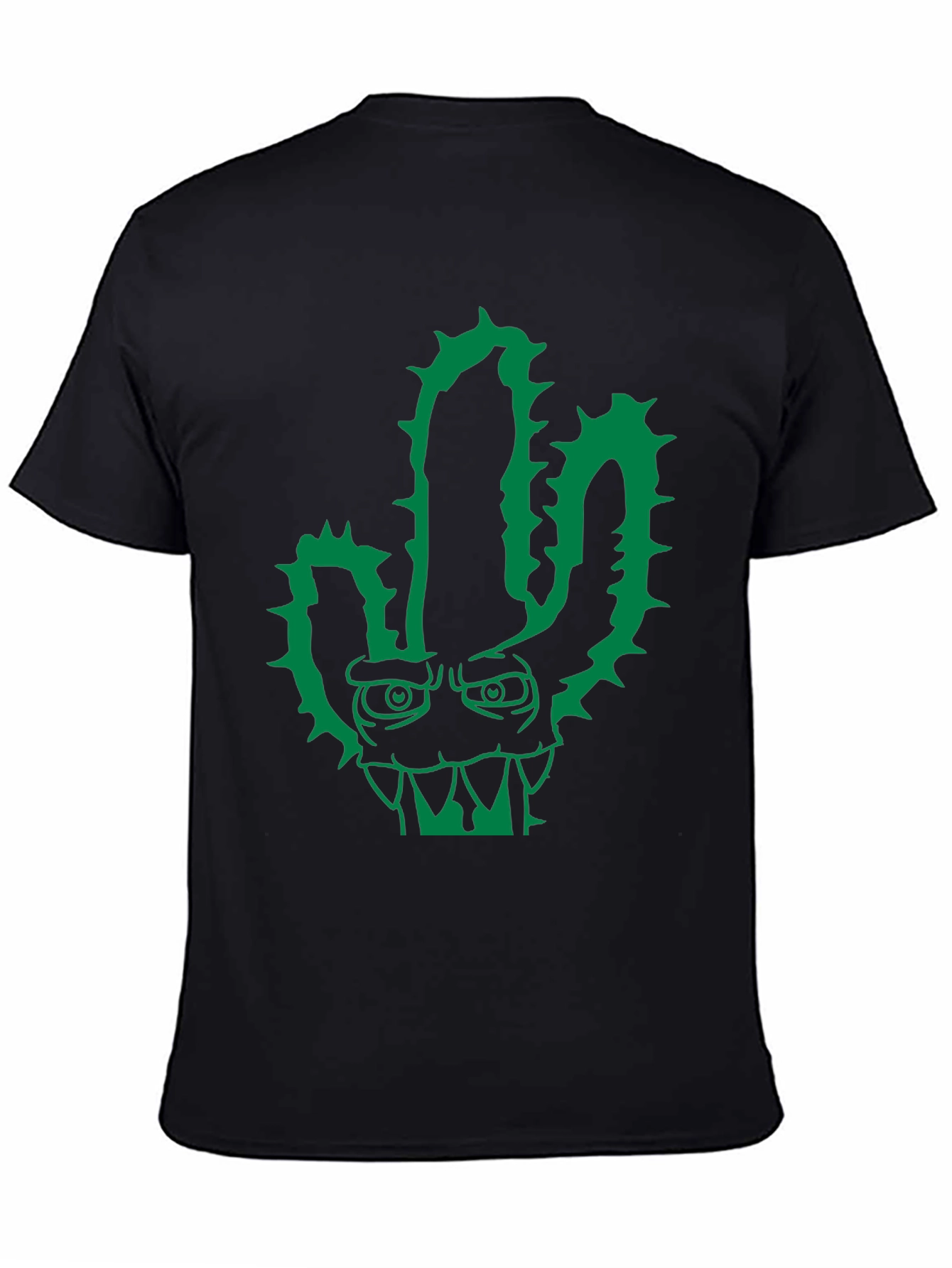 Cool Cactus Monster Graphic Black T-Shirt