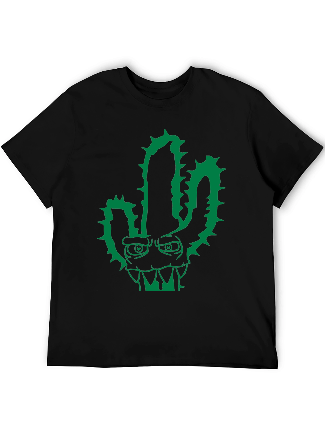 Cool Cactus Monster Graphic Black T-Shirt