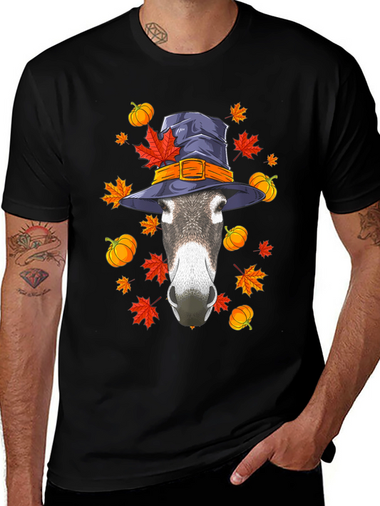 Autumn Donkey Witch Hat T-Shirt
