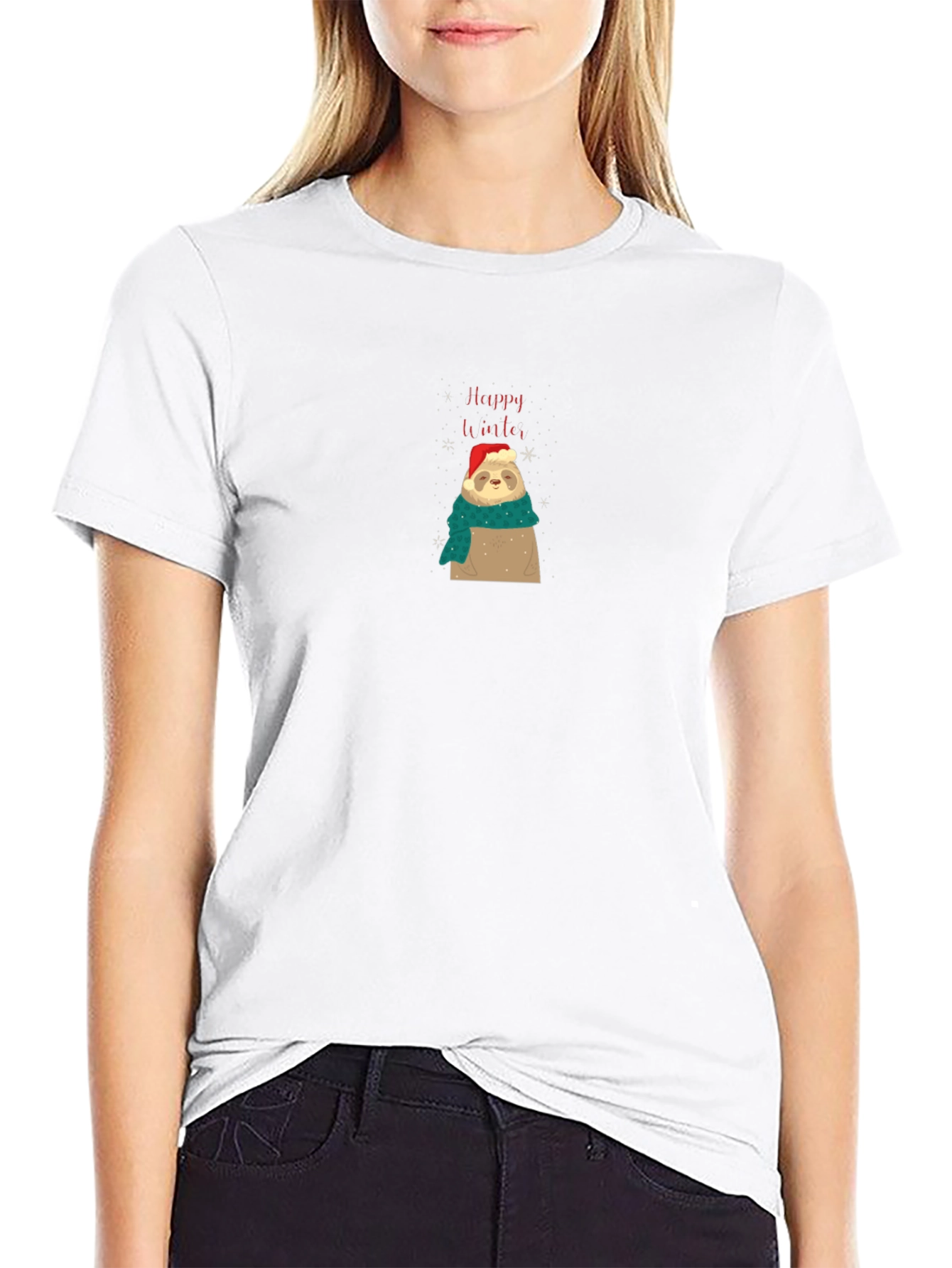 Festive Sloth Tee - Happy Winter Holiday Shirt