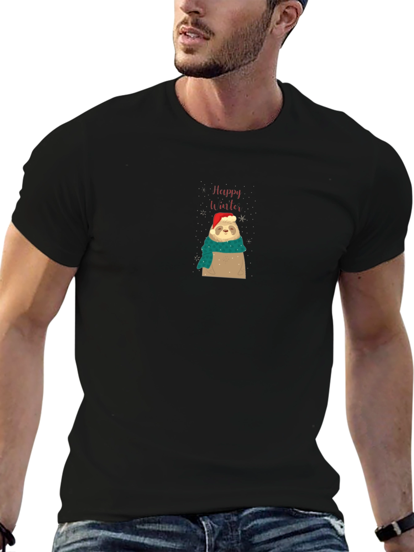 Festive Sloth Tee - Happy Winter Holiday Shirt