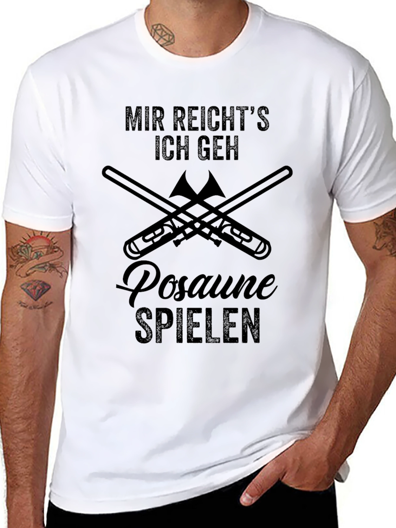 Mir Reichts Trombone Player Black T-Shirt