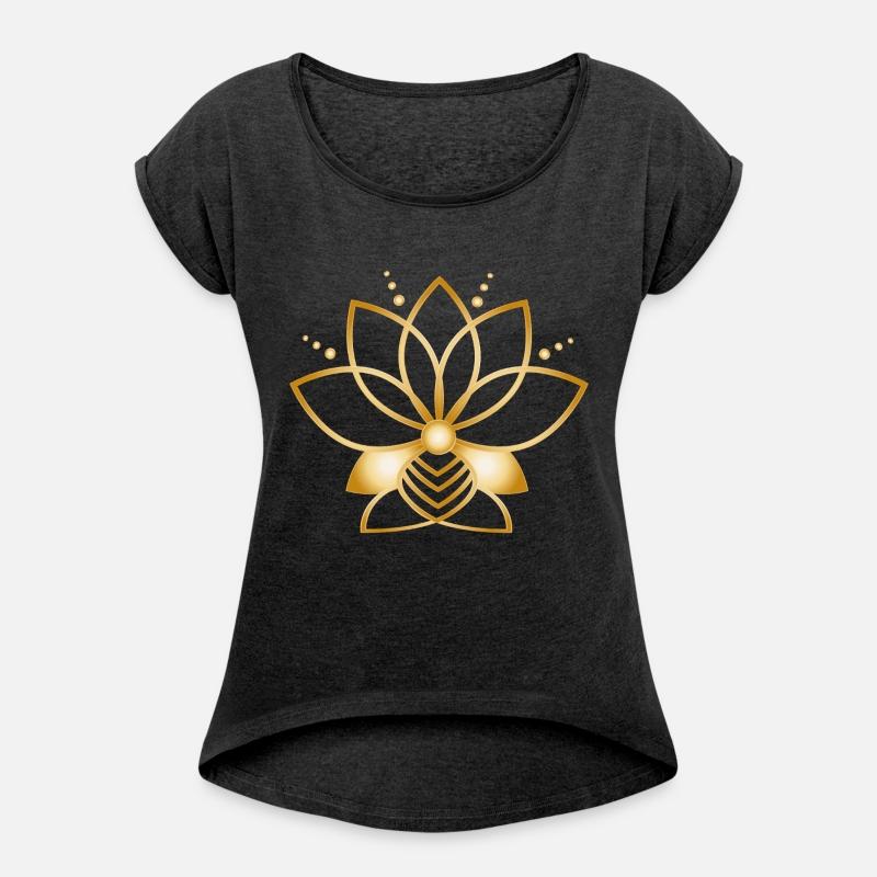 Minimalist golden stylized flower symbol