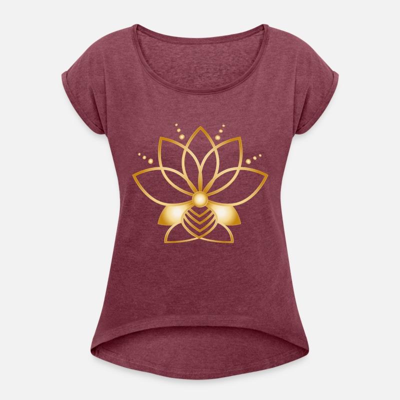 Minimalist golden stylized flower symbol