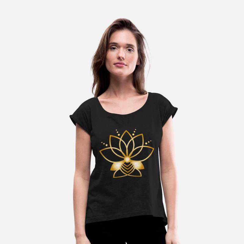 Minimalist golden stylized flower symbol