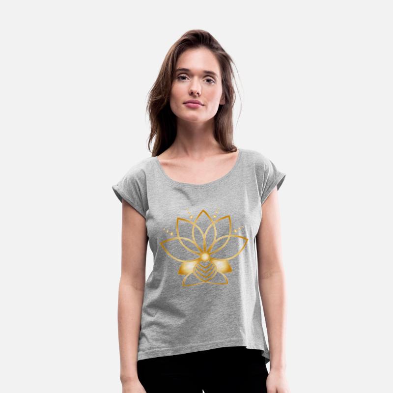 Minimalist golden stylized flower symbol