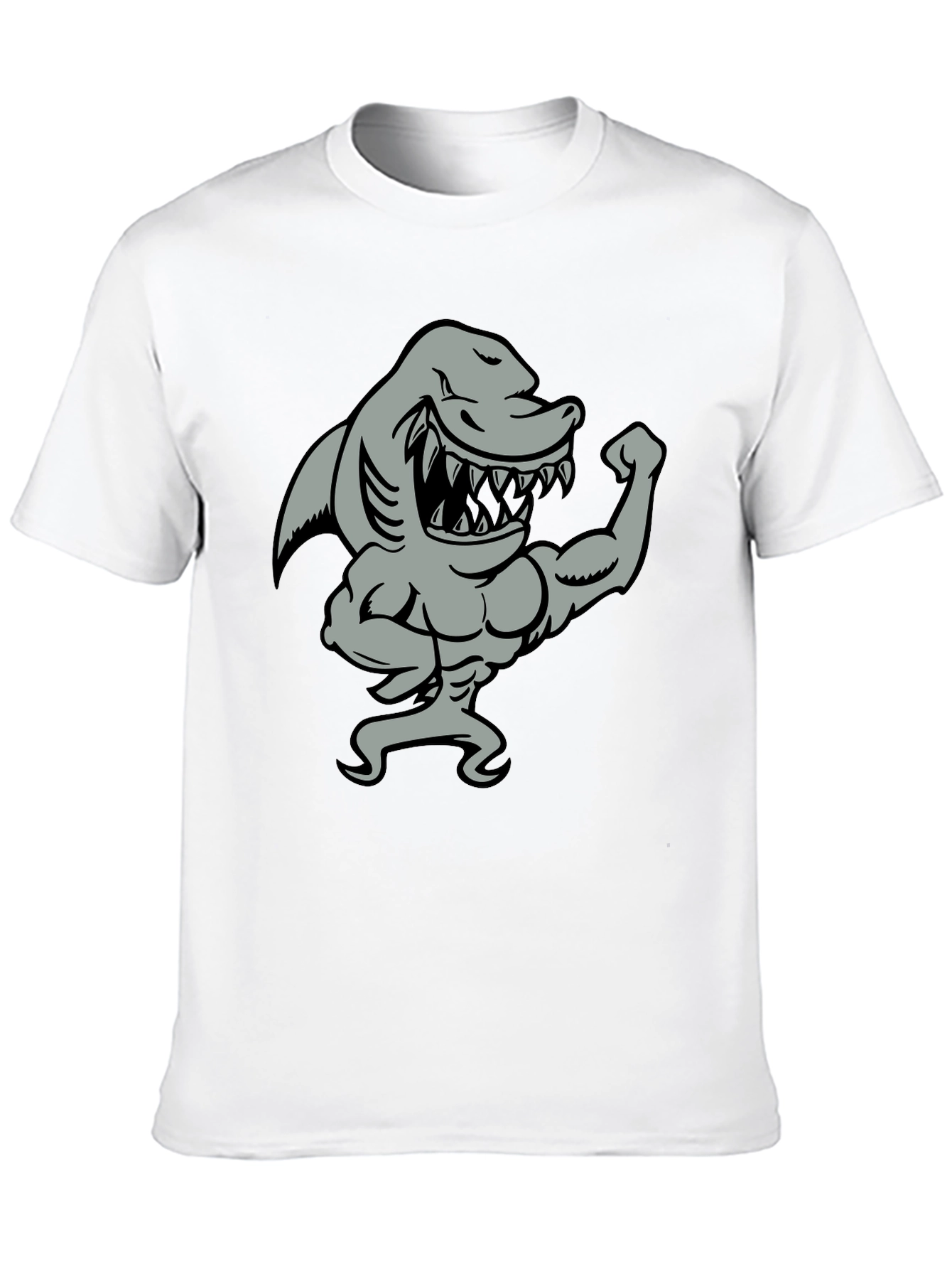 Shark Bodybuilder Graphic Tee - Black
