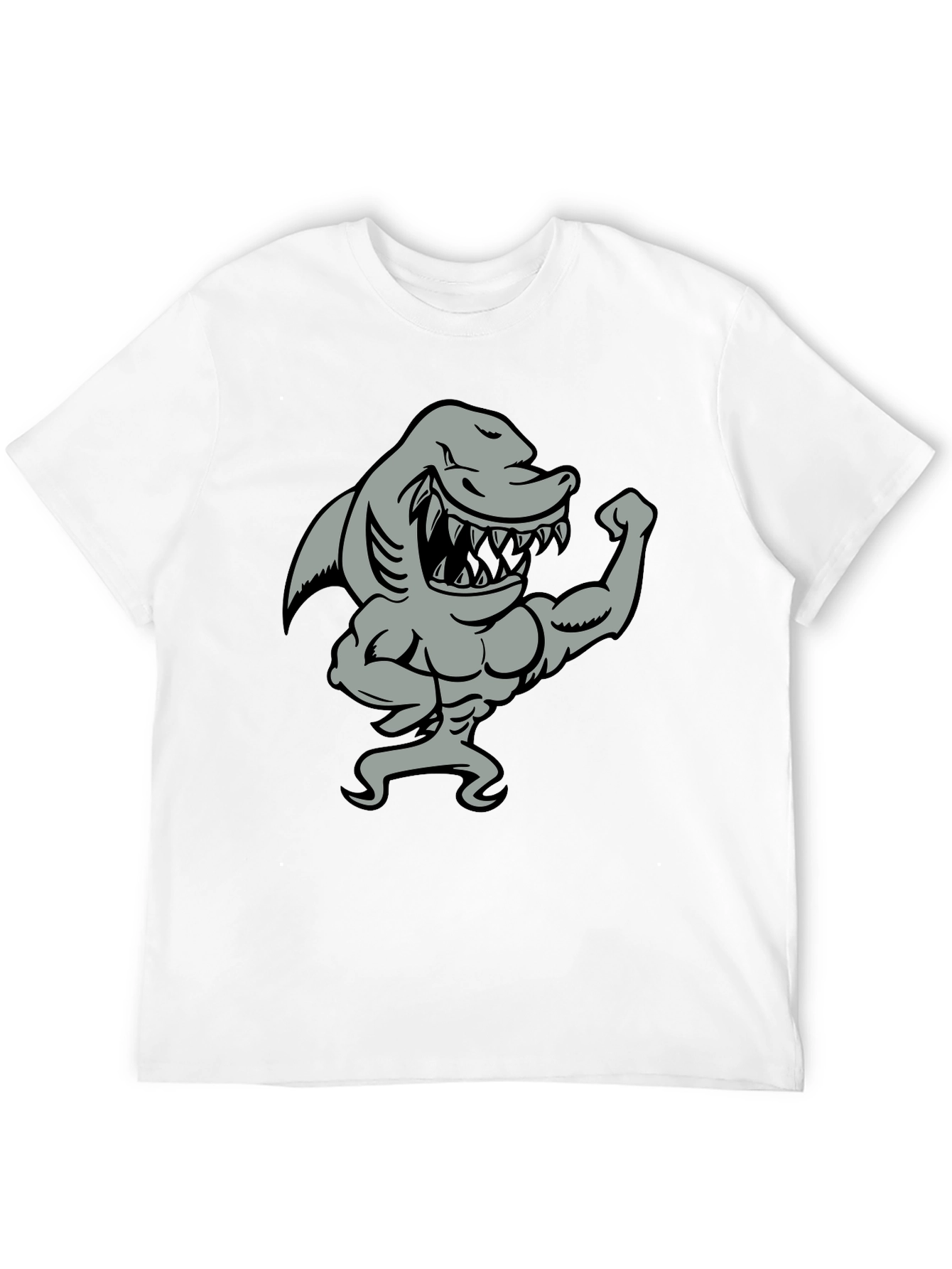 Shark Bodybuilder Graphic Tee - Black