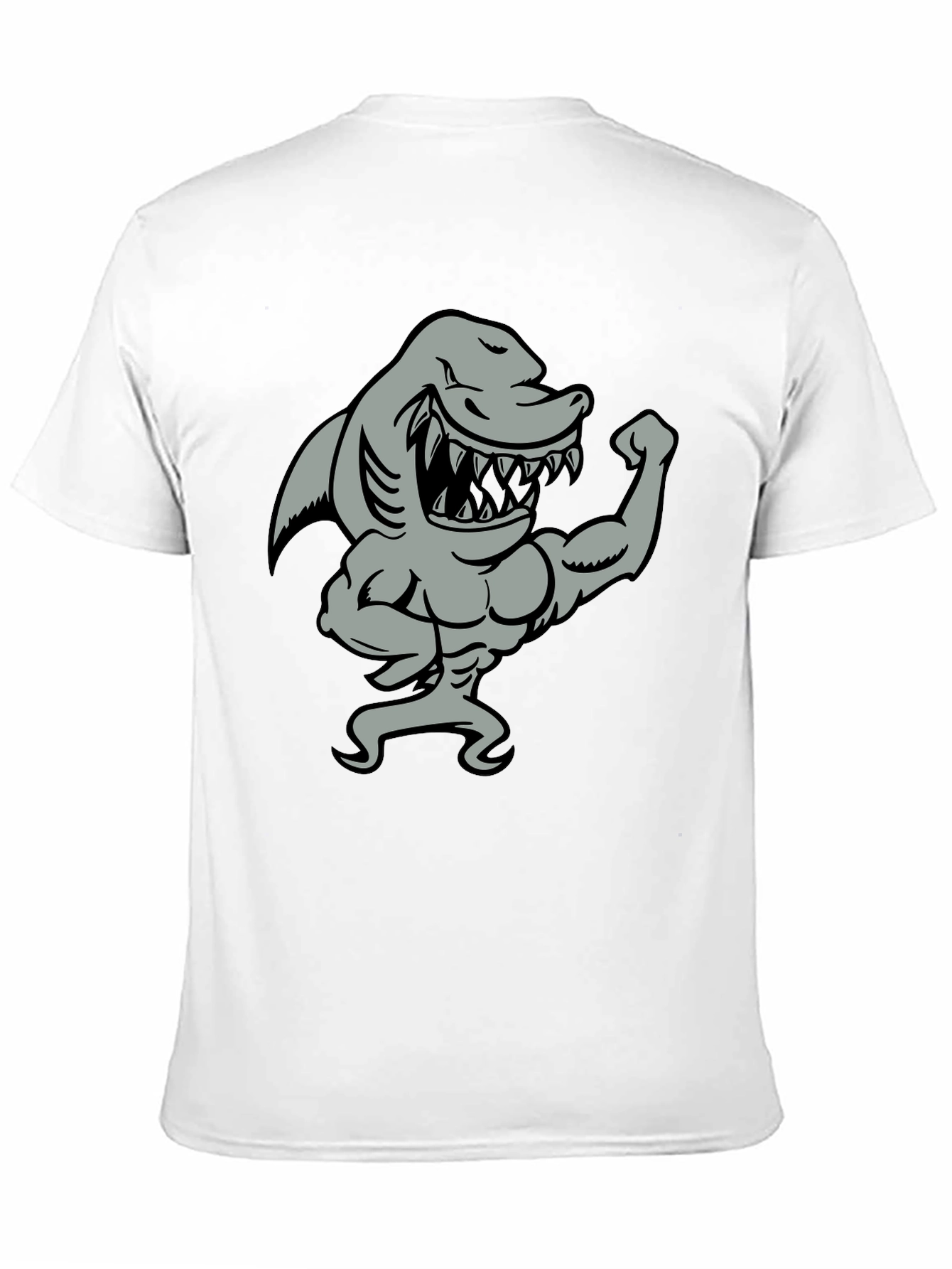 Shark Bodybuilder Graphic Tee - Black