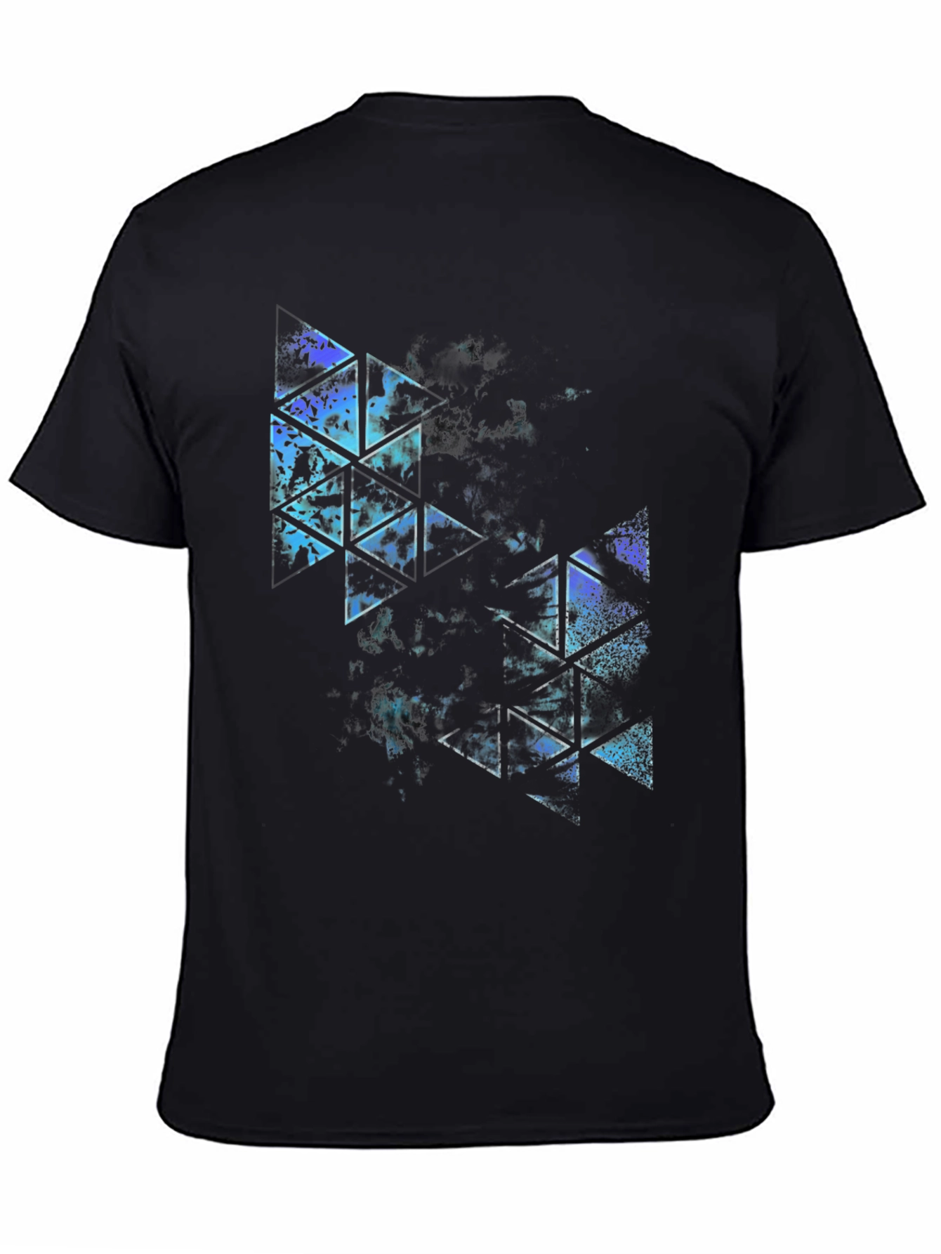 Abstract Triangle Graphic Black T-Shirt