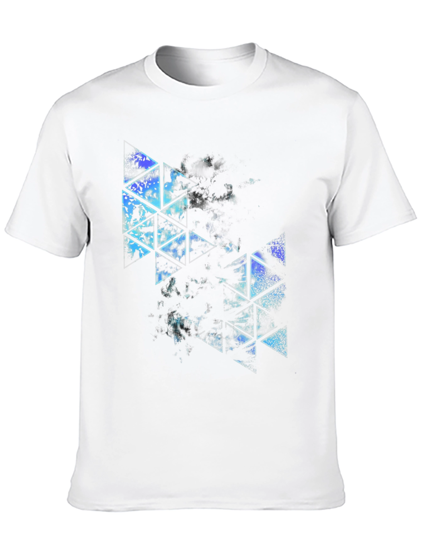 Abstract Triangle Graphic Black T-Shirt